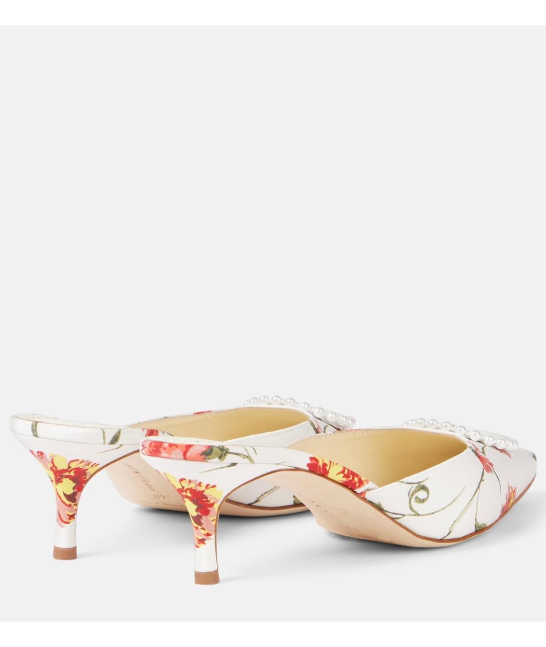 MANOLO BLAHNIK Белые текстильные мюли, фото 3