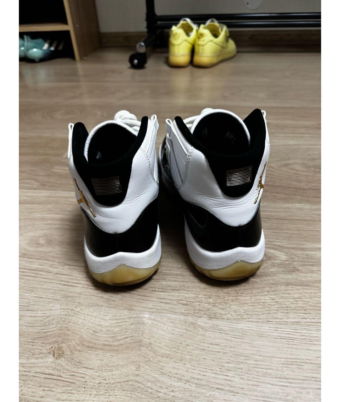 JORDAN Черные кожаные высокие кроссовки / кеды, фото 4