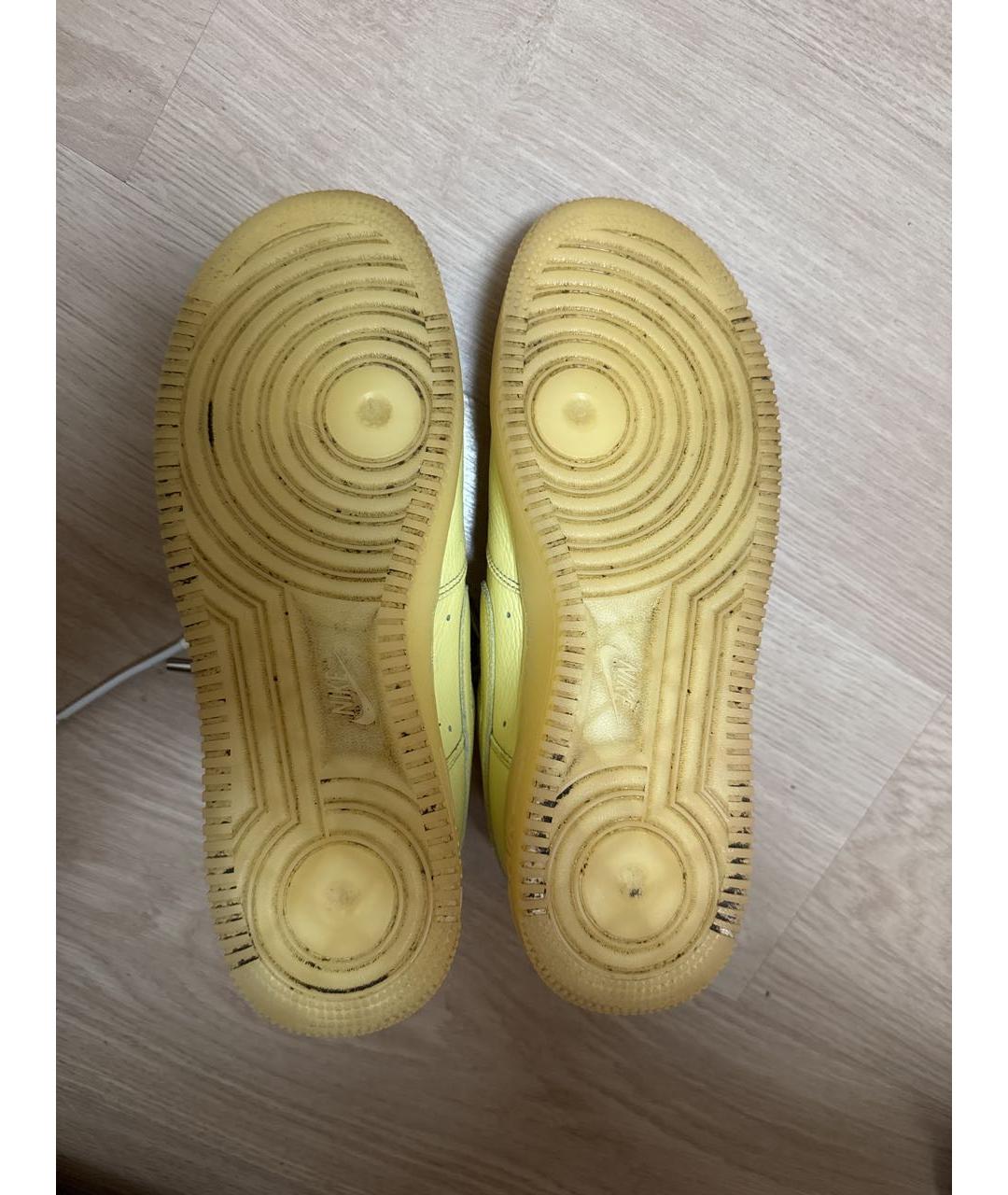 NIKE Желтые кожаные низкие кроссовки / кеды, фото 5