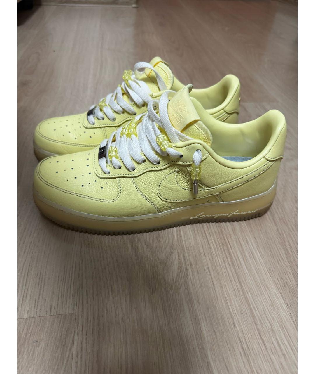 NIKE Желтые кожаные низкие кроссовки / кеды, фото 6