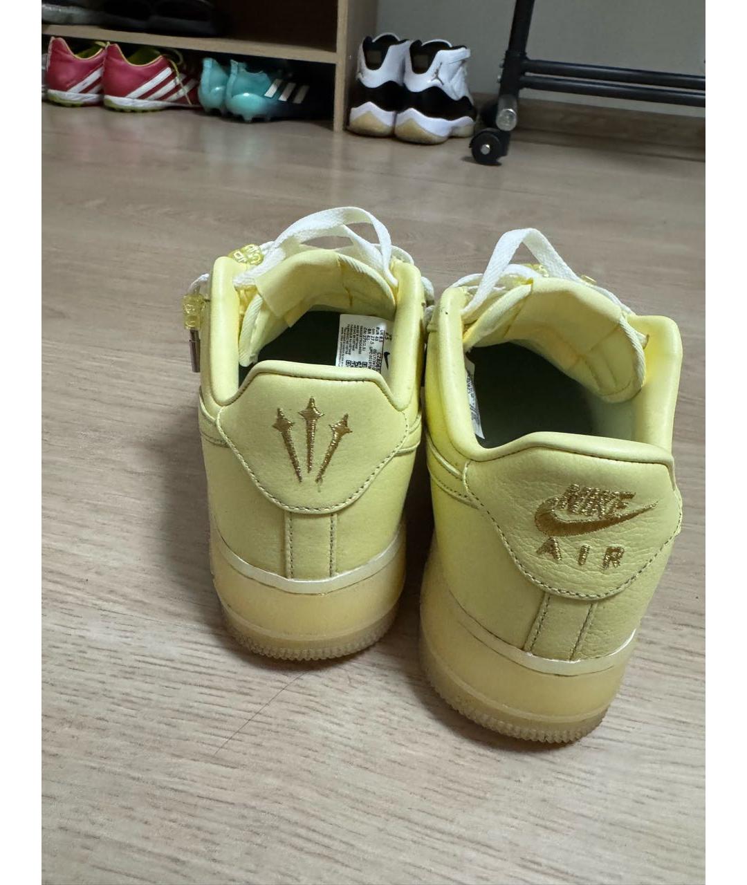 NIKE Желтые кожаные низкие кроссовки / кеды, фото 4