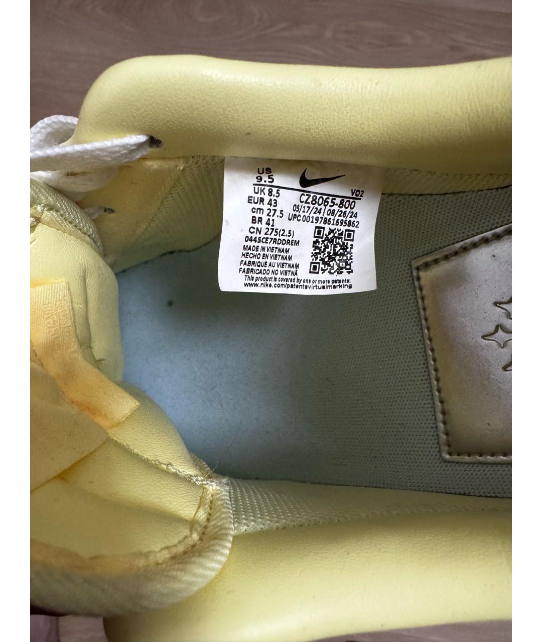 NIKE Желтые кожаные низкие кроссовки / кеды, фото 8