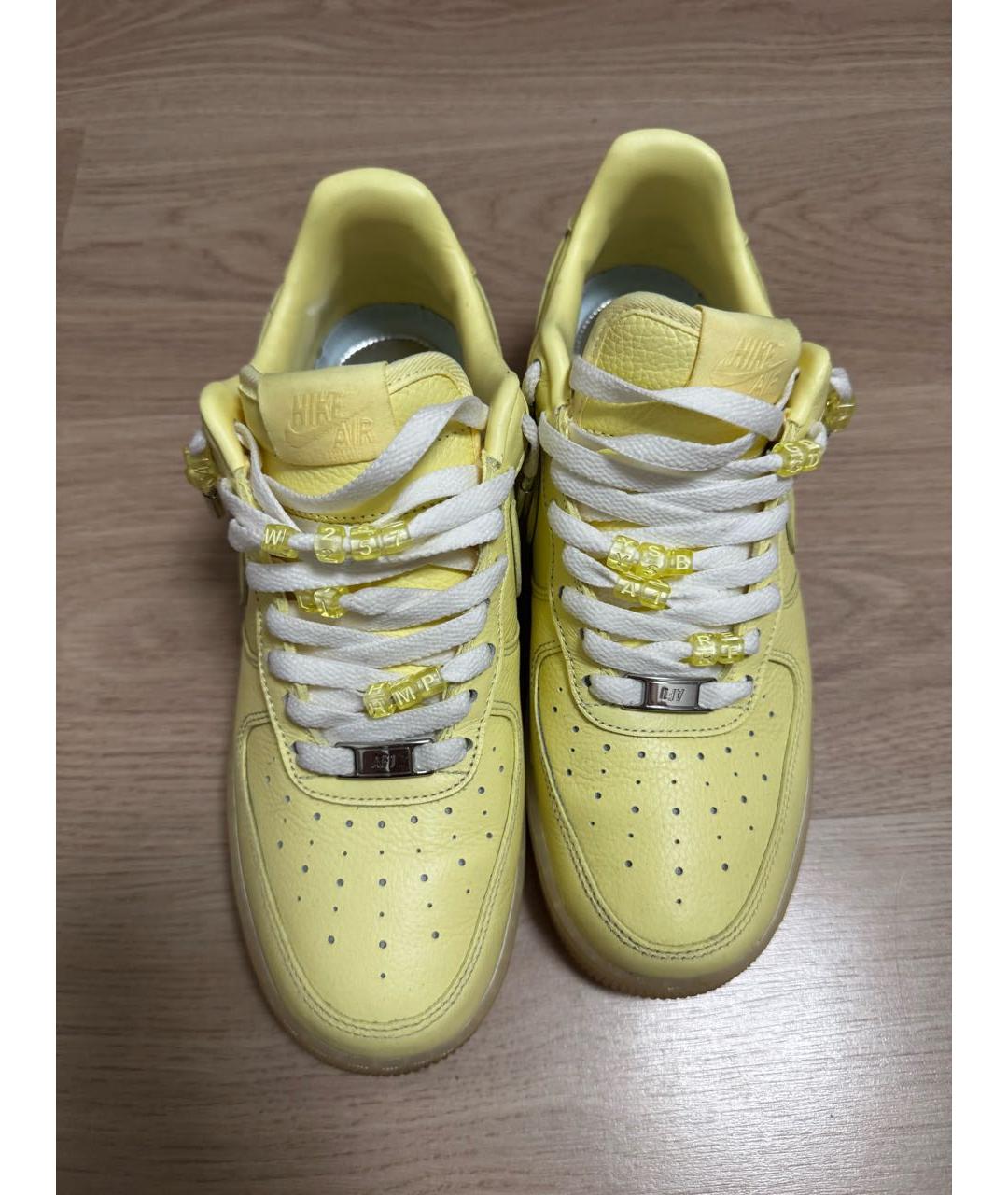 NIKE Желтые кожаные низкие кроссовки / кеды, фото 2