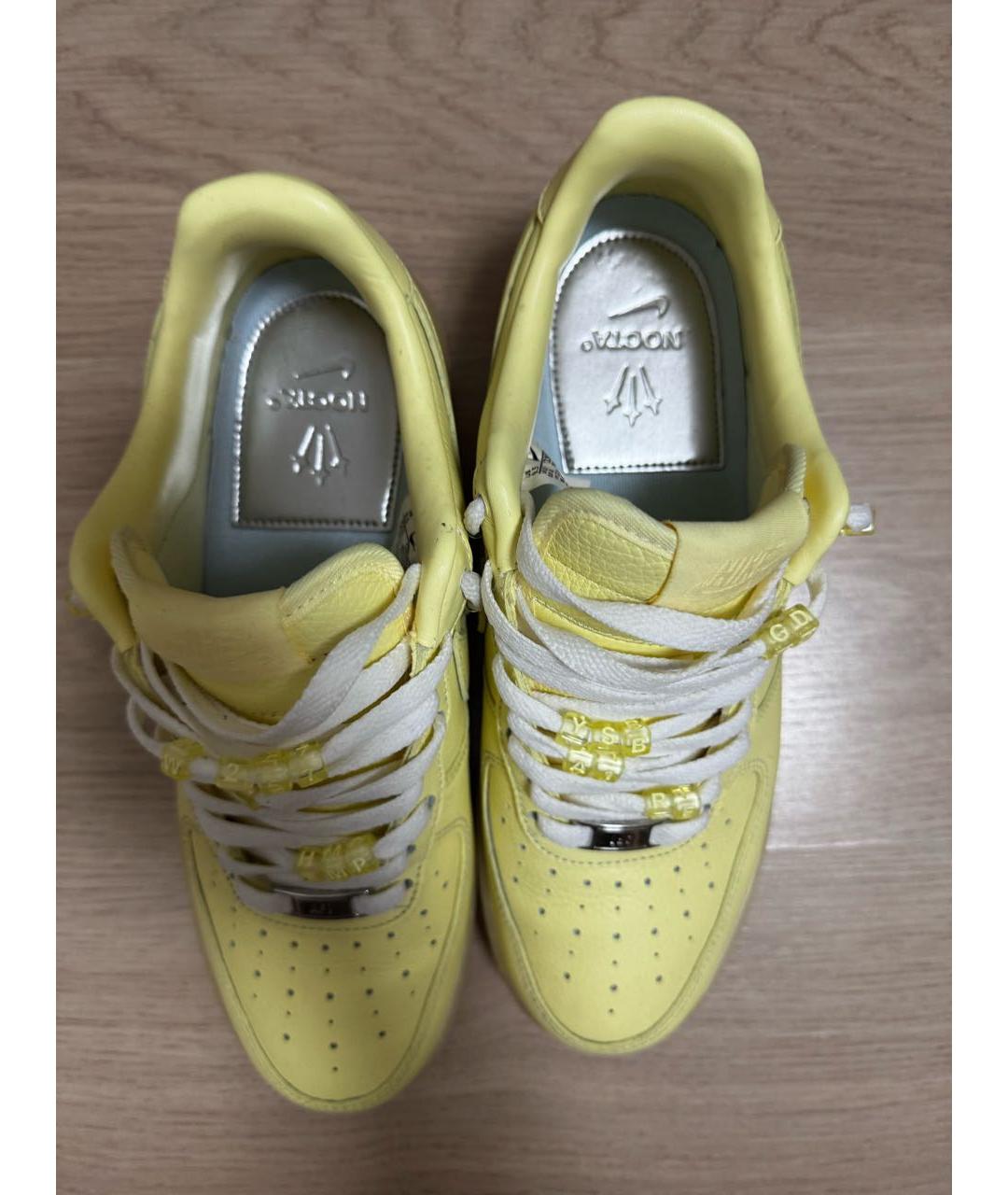 NIKE Желтые кожаные низкие кроссовки / кеды, фото 3