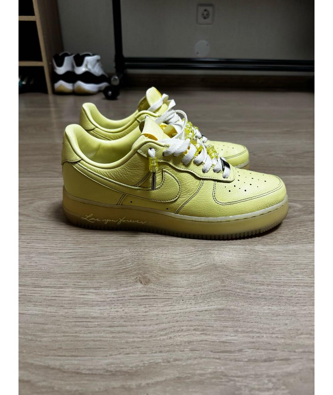 NIKE Желтые кожаные низкие кроссовки / кеды, фото 9