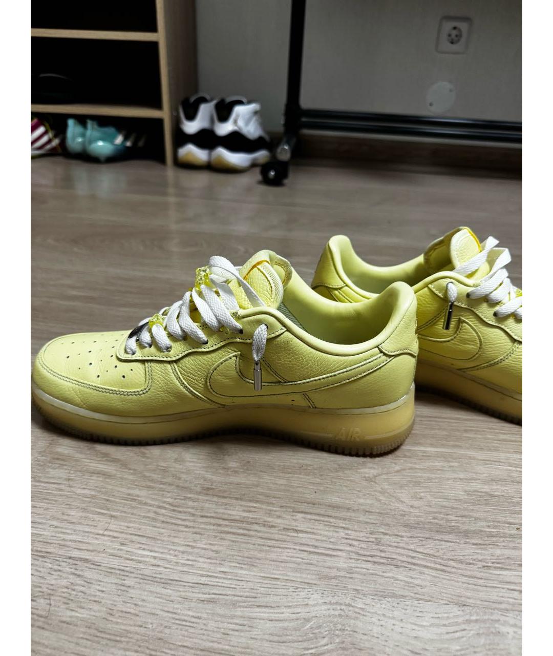 NIKE Желтые кожаные низкие кроссовки / кеды, фото 7