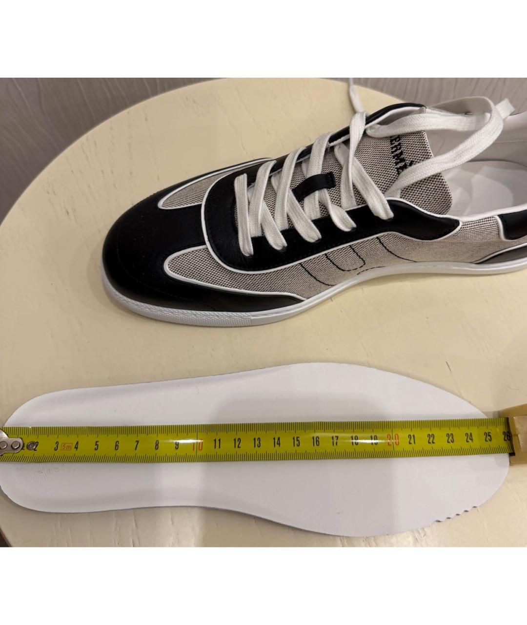 HERMES Серые кожаные кроссовки, фото 7