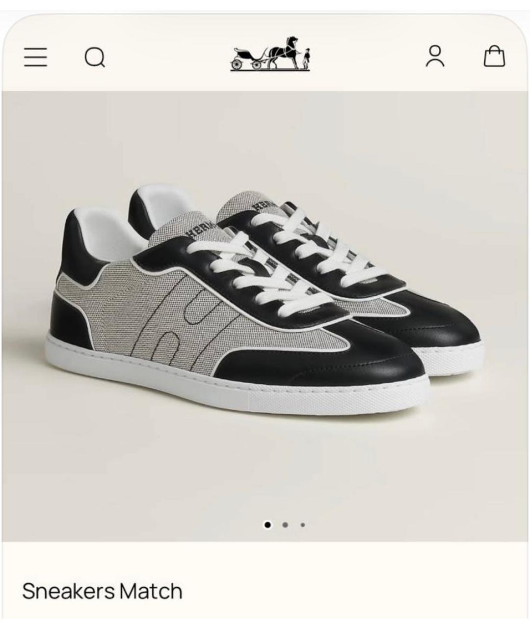 HERMES Серые кожаные кроссовки, фото 2