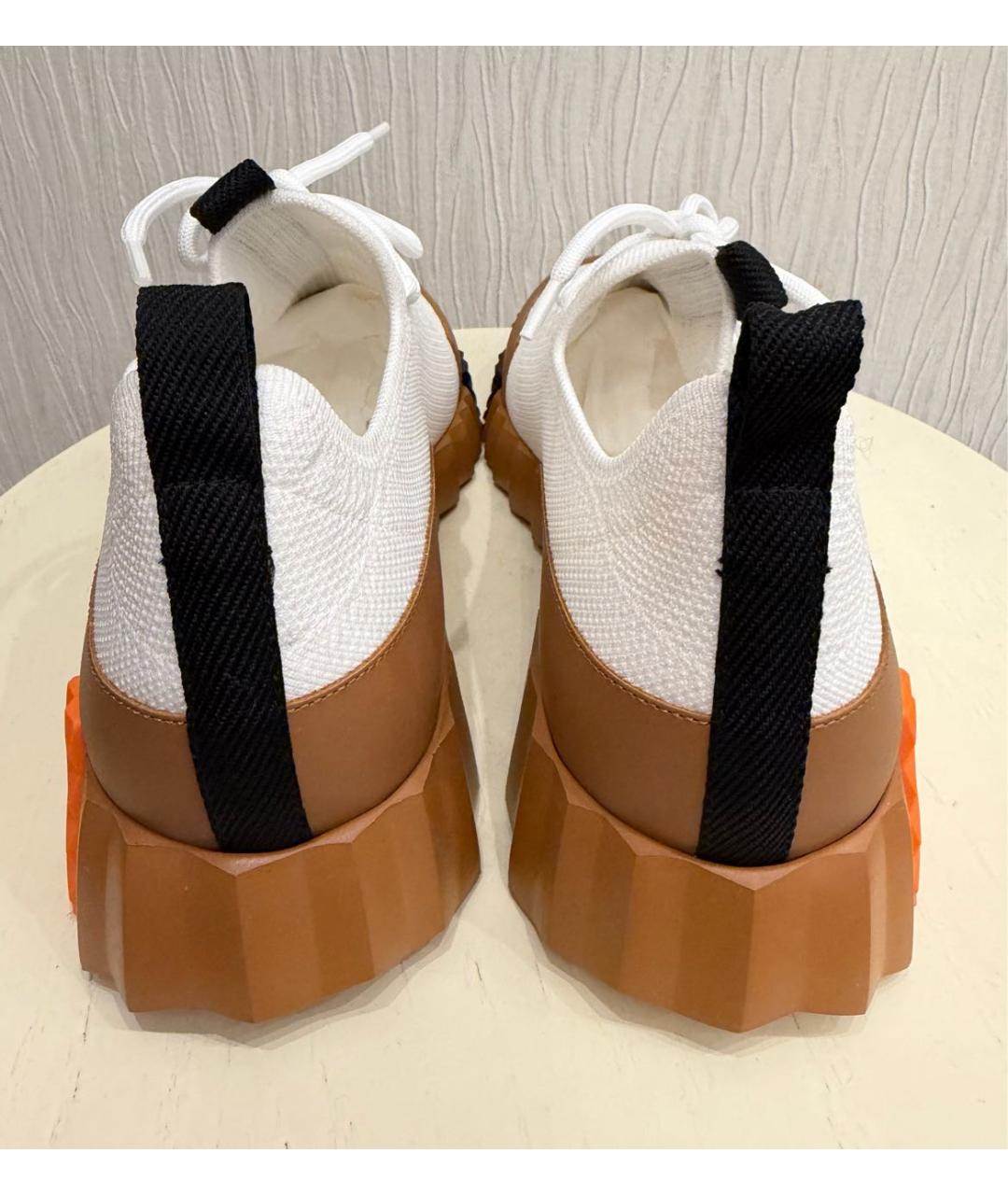 HERMES Белые текстильные кроссовки, фото 4