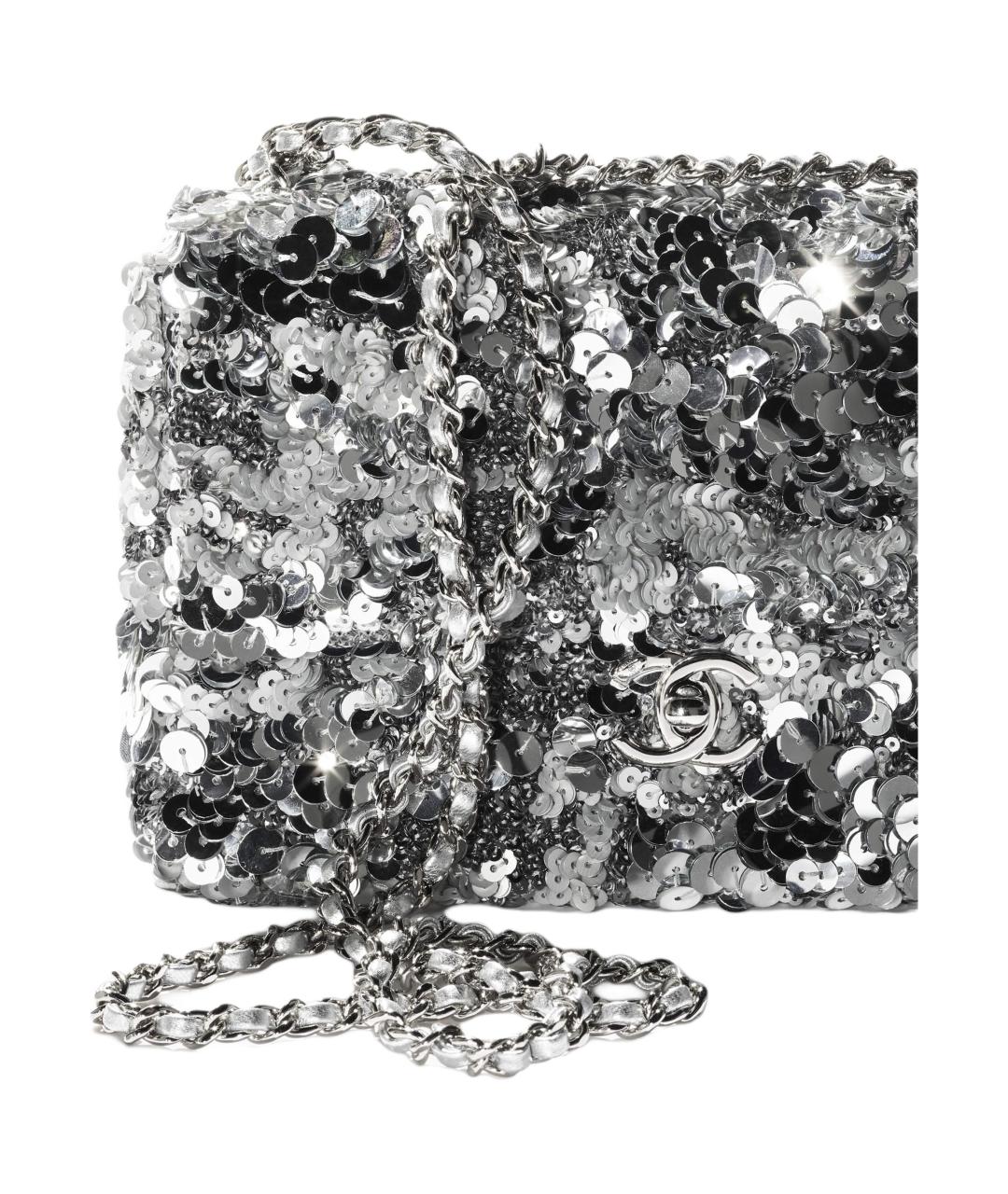 CHANEL Серебряная кожаная сумка через плечо, фото 4