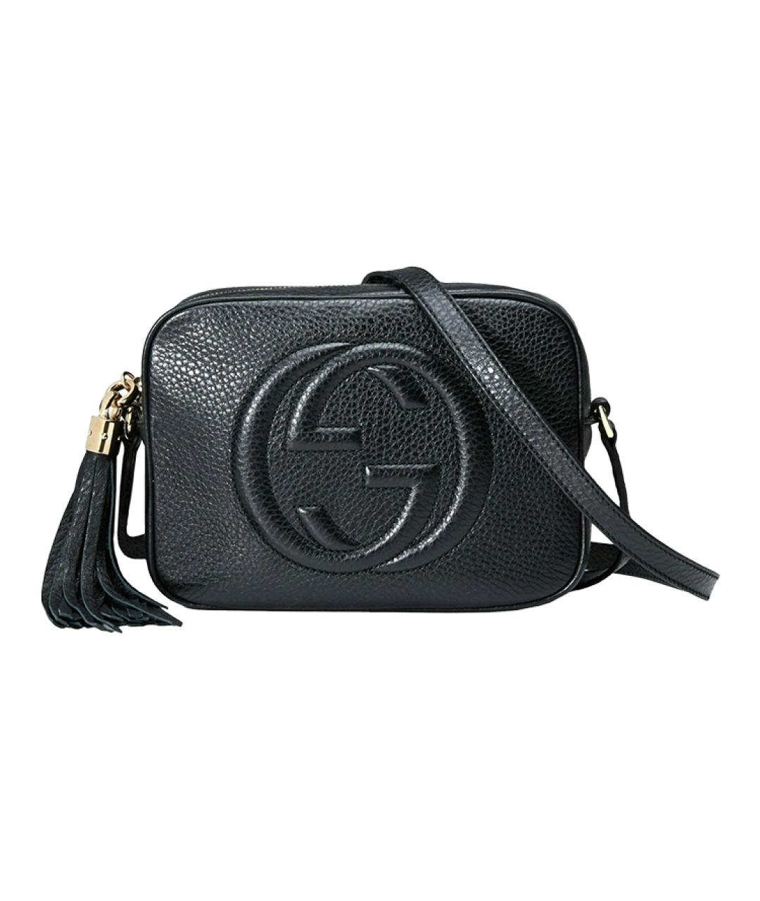 GUCCI Черная кожаная сумка через плечо, фото 1