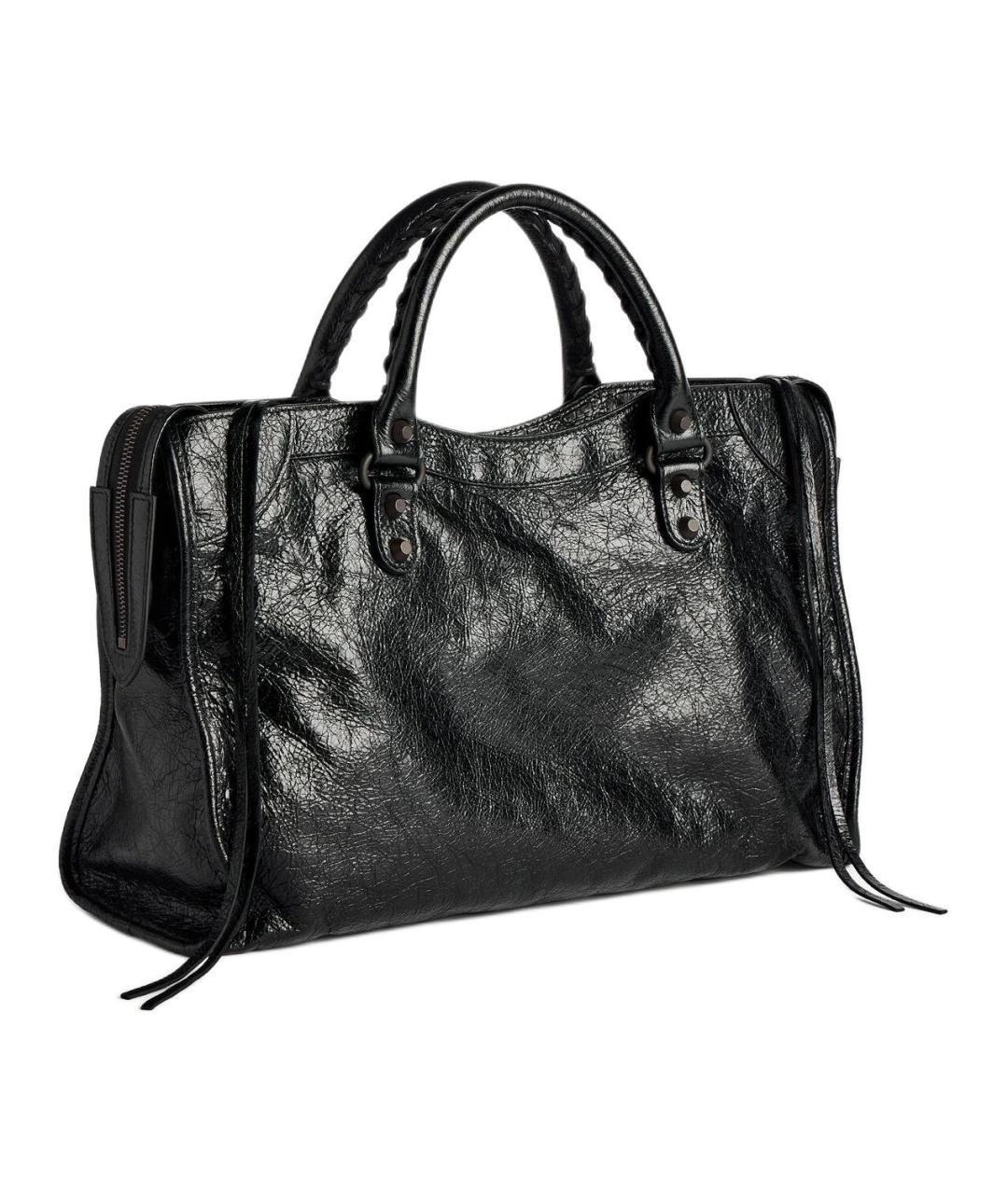 BALENCIAGA Черная кожаная сумка через плечо, фото 3