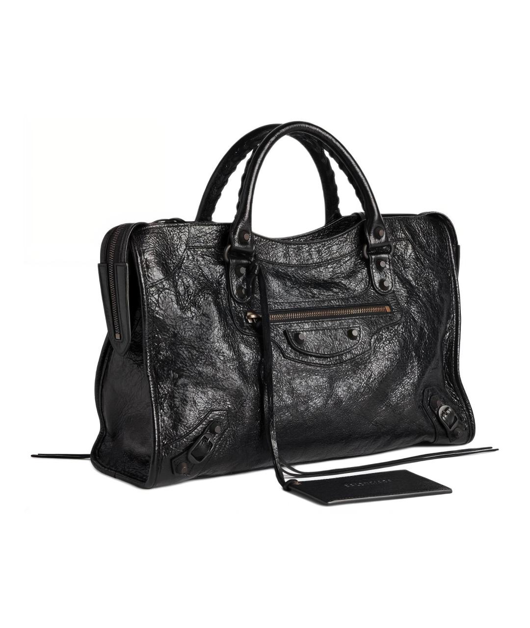 BALENCIAGA Черная кожаная сумка через плечо, фото 2