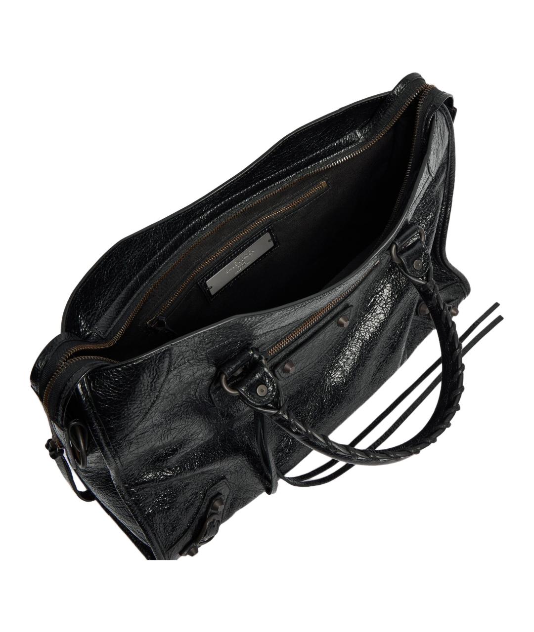 BALENCIAGA Черная кожаная сумка через плечо, фото 5