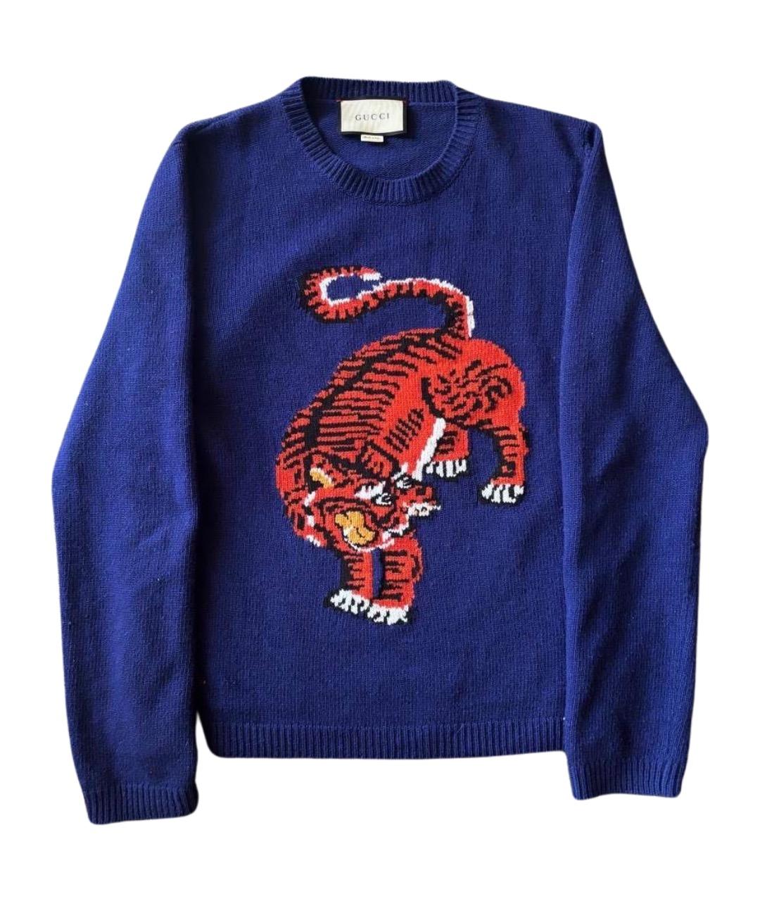 GUCCI Темно-синий джемпер / свитер, фото 1