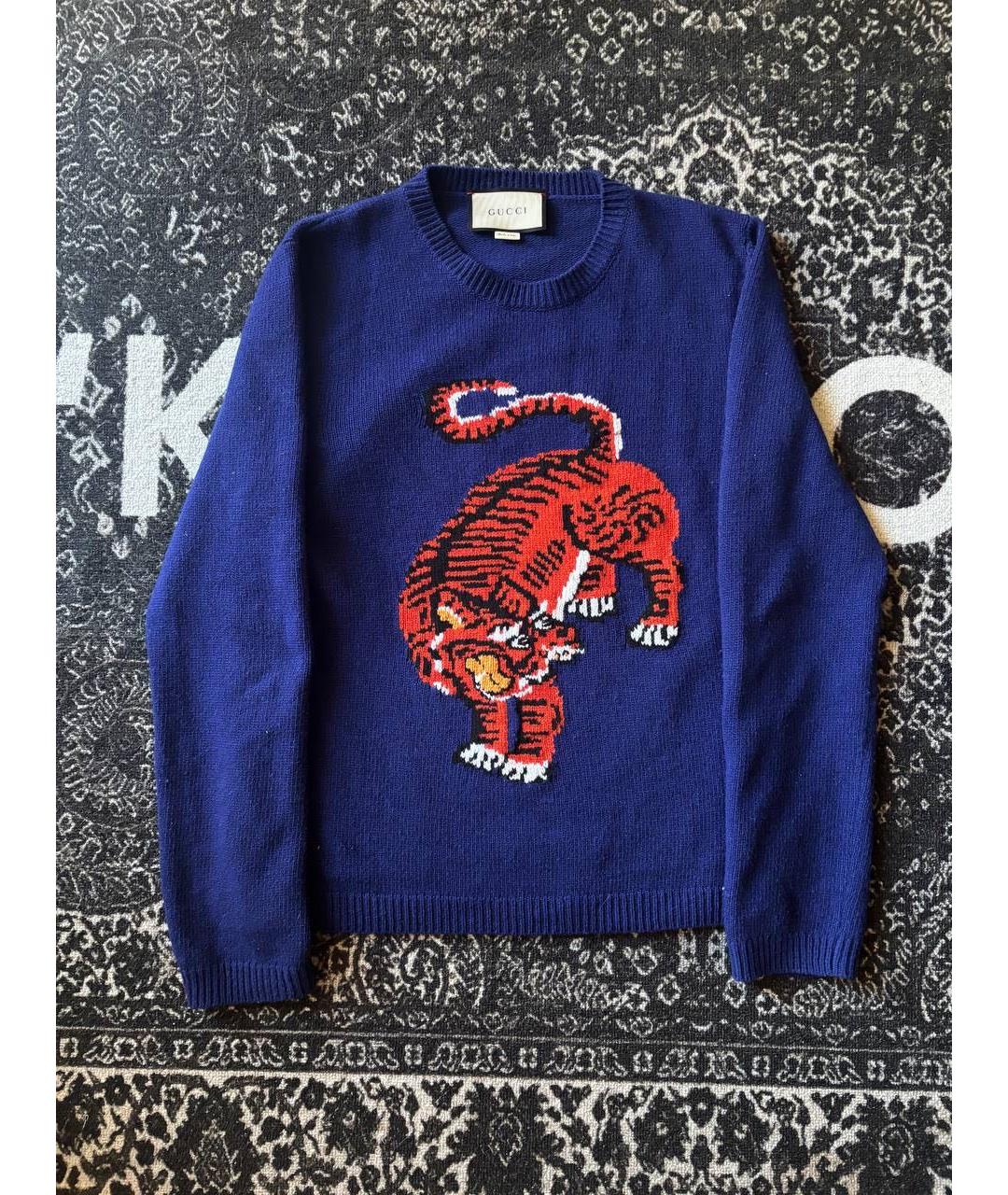 GUCCI Темно-синий джемпер / свитер, фото 4