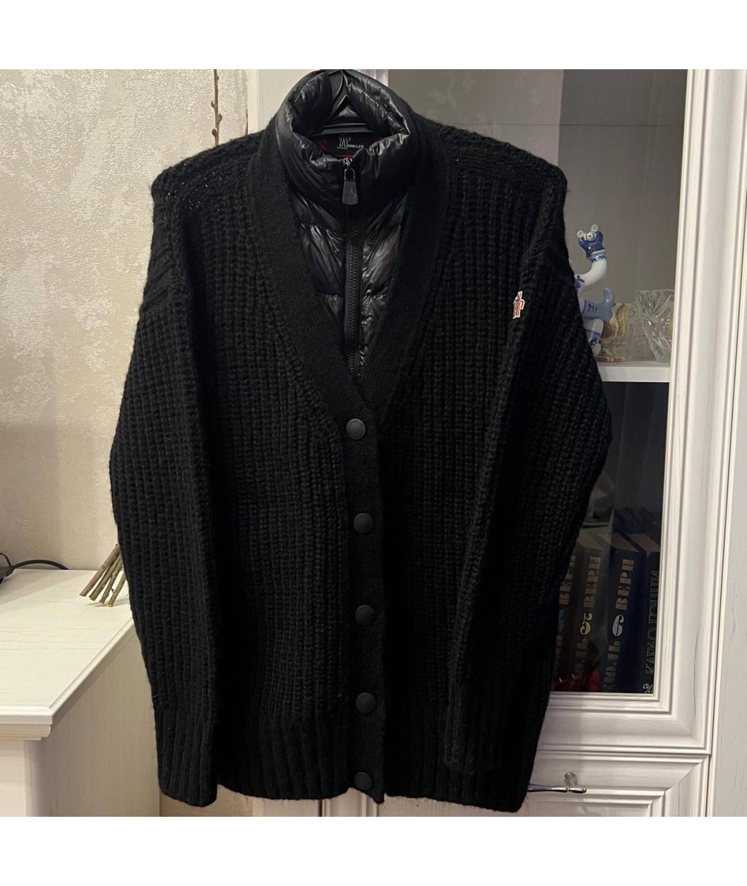 MONCLER GRENOBLE Черный шерстяной кардиган, фото 8