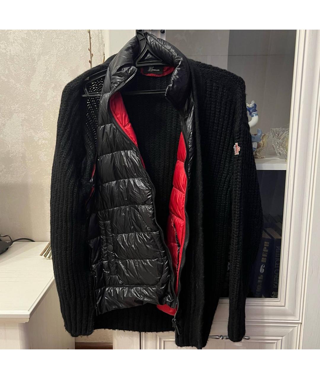 MONCLER GRENOBLE Черный шерстяной кардиган, фото 3