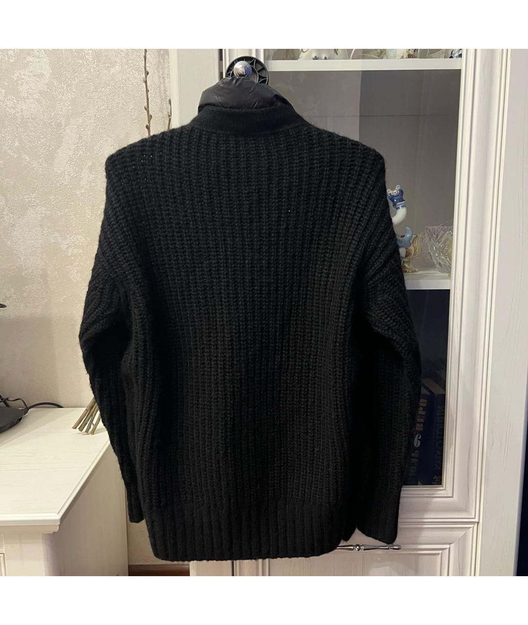 MONCLER GRENOBLE Черный шерстяной кардиган, фото 2