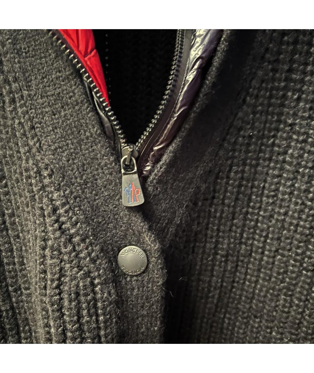 MONCLER GRENOBLE Черный шерстяной кардиган, фото 4