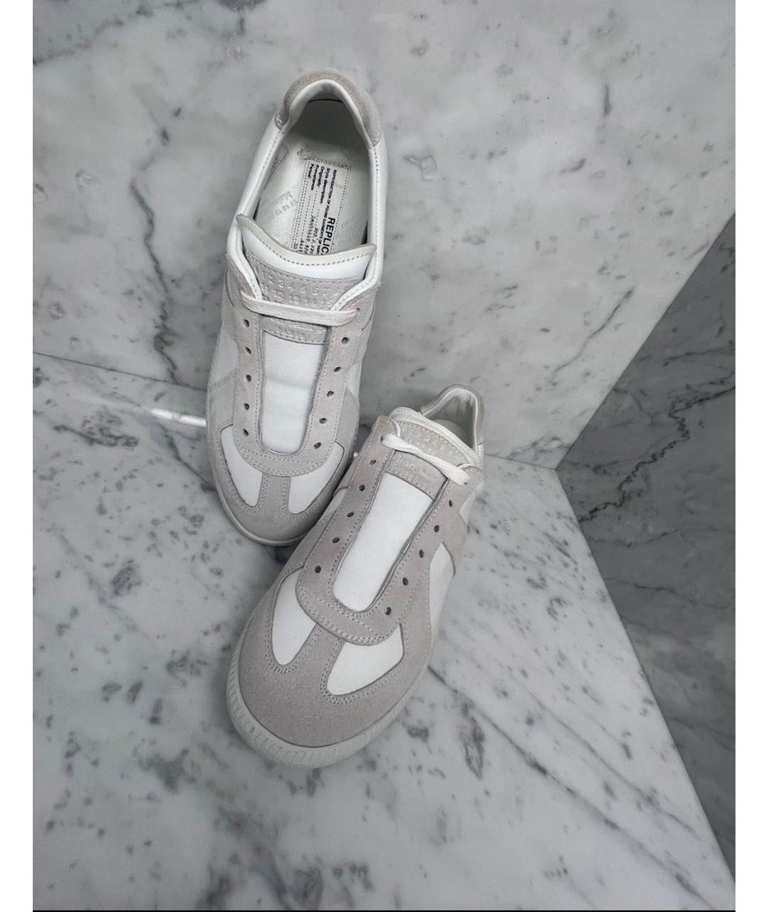 MAISON MARGIELA Белые кожаные кеды, фото 6