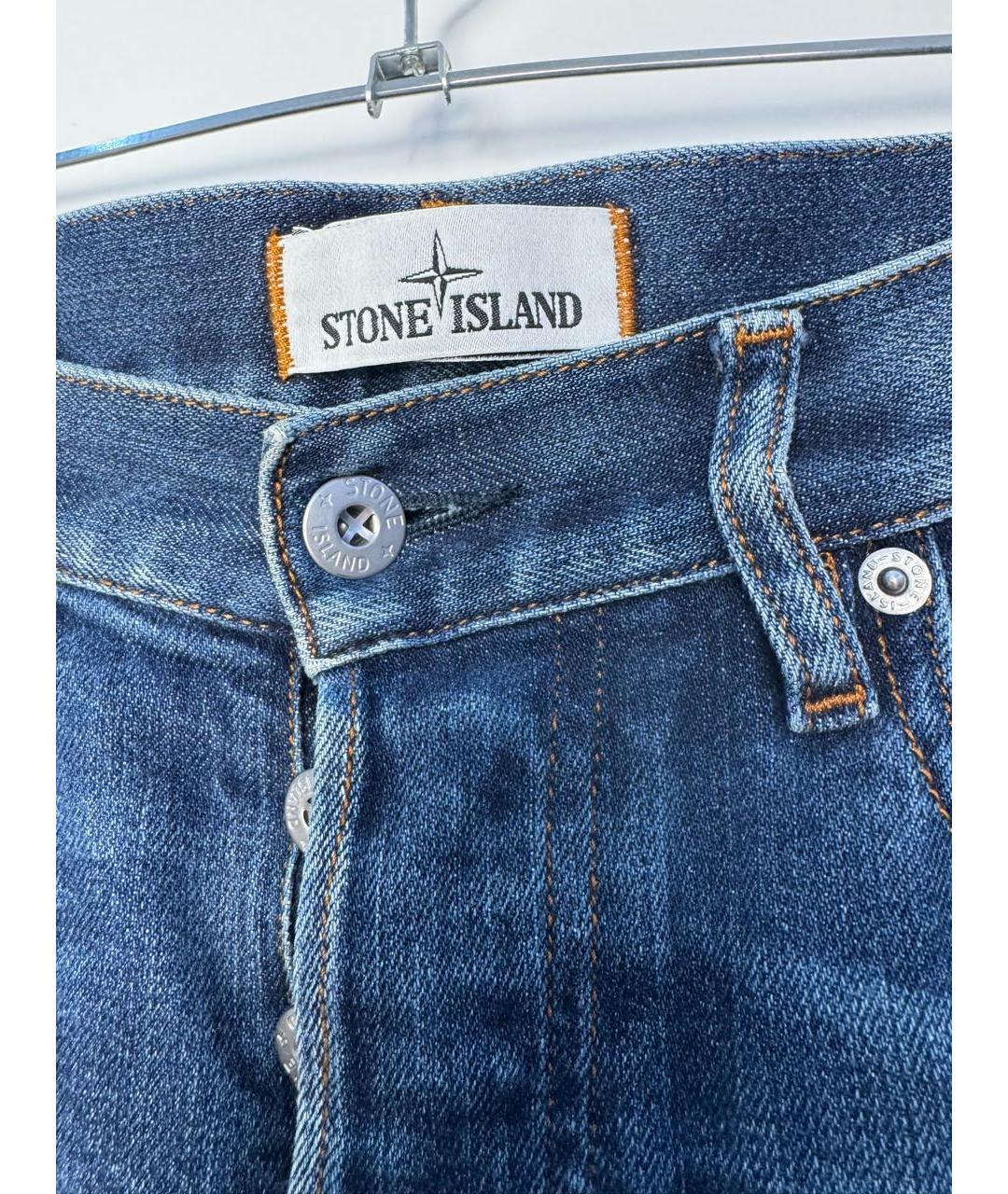 STONE ISLAND Синие хлопко-эластановые джинсы, фото 4