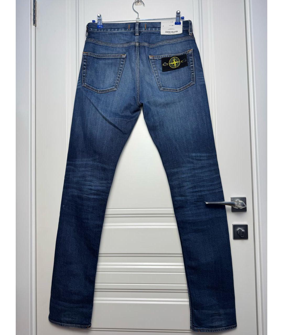 STONE ISLAND Синие хлопко-эластановые джинсы, фото 2