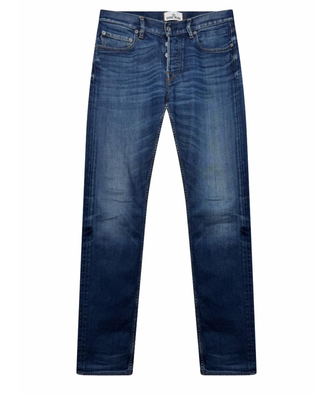 STONE ISLAND Синие хлопко-эластановые джинсы, фото 1