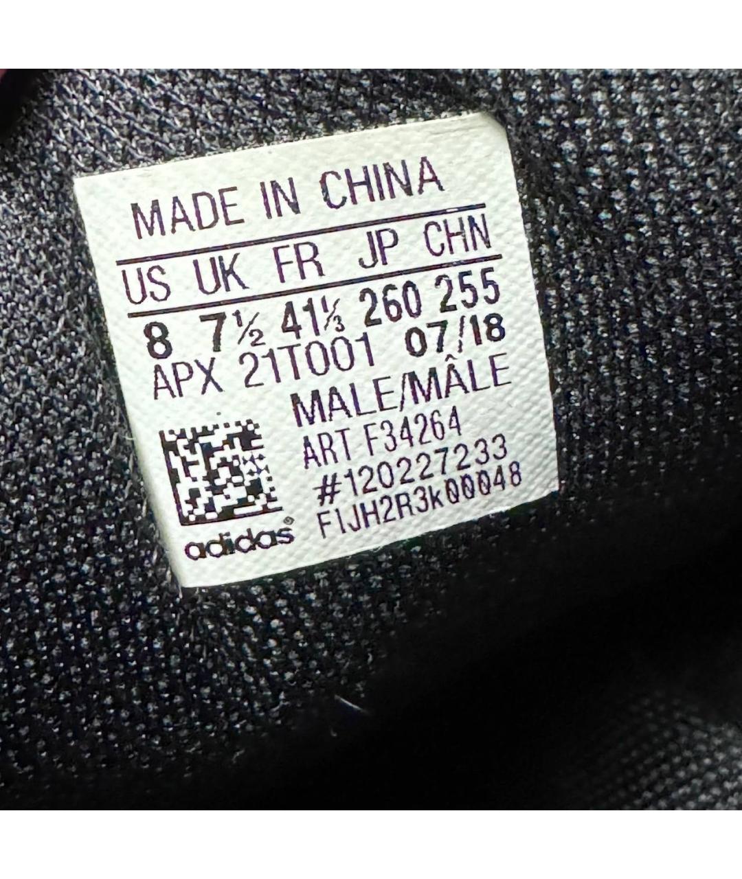 ADIDAS X RAF SIMONS Черные текстильные низкие кроссовки / кеды, фото 5