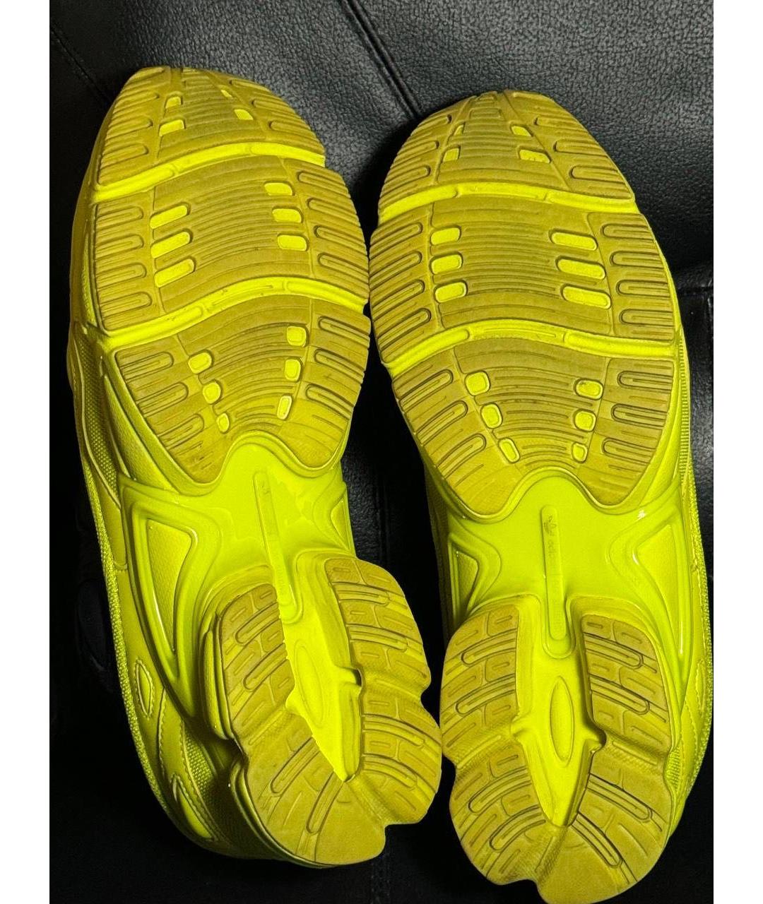 ADIDAS X RAF SIMONS Желтые текстильные низкие кроссовки / кеды, фото 8