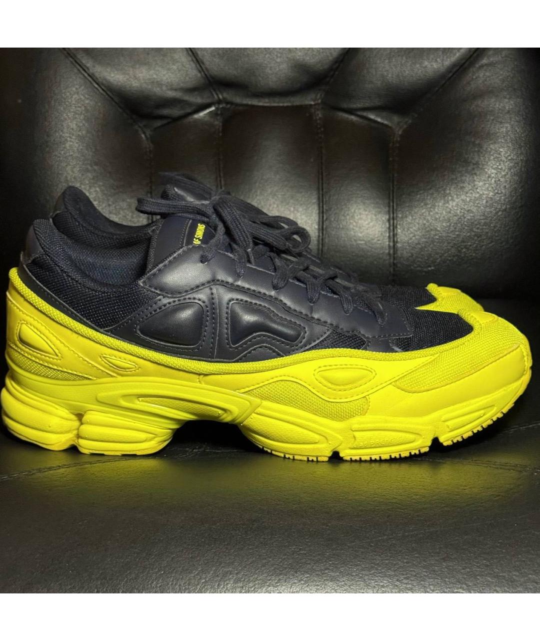 ADIDAS X RAF SIMONS Желтые текстильные низкие кроссовки / кеды, фото 9