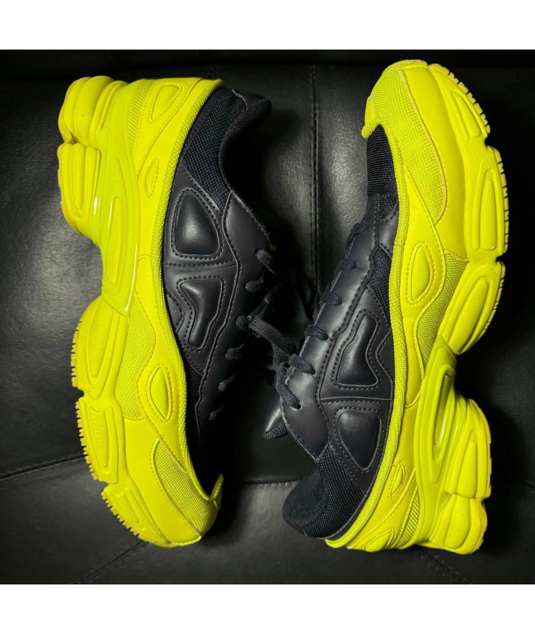 ADIDAS X RAF SIMONS Желтые текстильные низкие кроссовки / кеды, фото 3