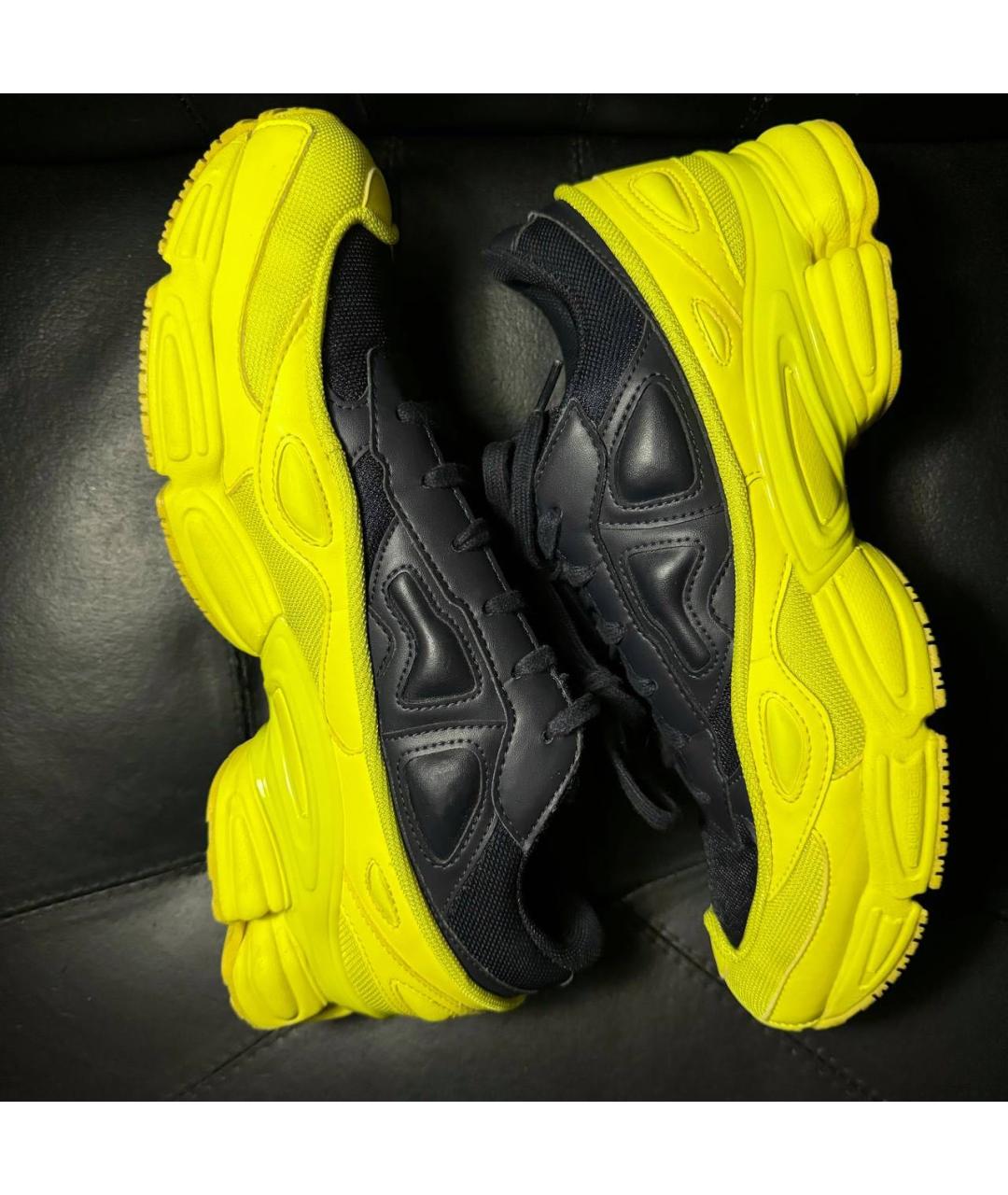 ADIDAS X RAF SIMONS Желтые текстильные низкие кроссовки / кеды, фото 4