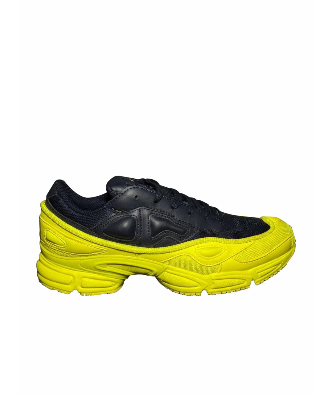 ADIDAS X RAF SIMONS Желтые текстильные низкие кроссовки / кеды, фото 1