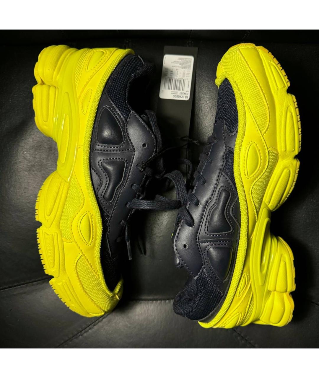 ADIDAS X RAF SIMONS Желтые текстильные низкие кроссовки / кеды, фото 4