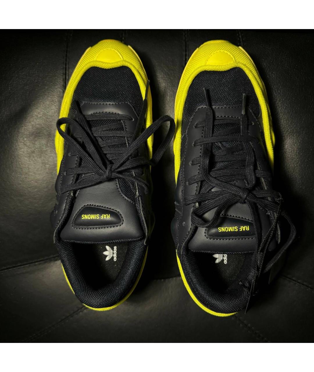 ADIDAS X RAF SIMONS Желтые текстильные низкие кроссовки / кеды, фото 2