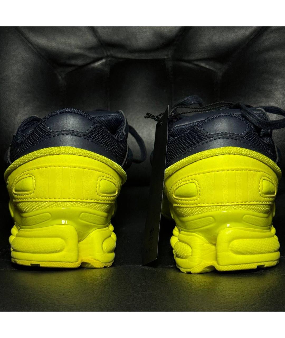 ADIDAS X RAF SIMONS Желтые текстильные низкие кроссовки / кеды, фото 3