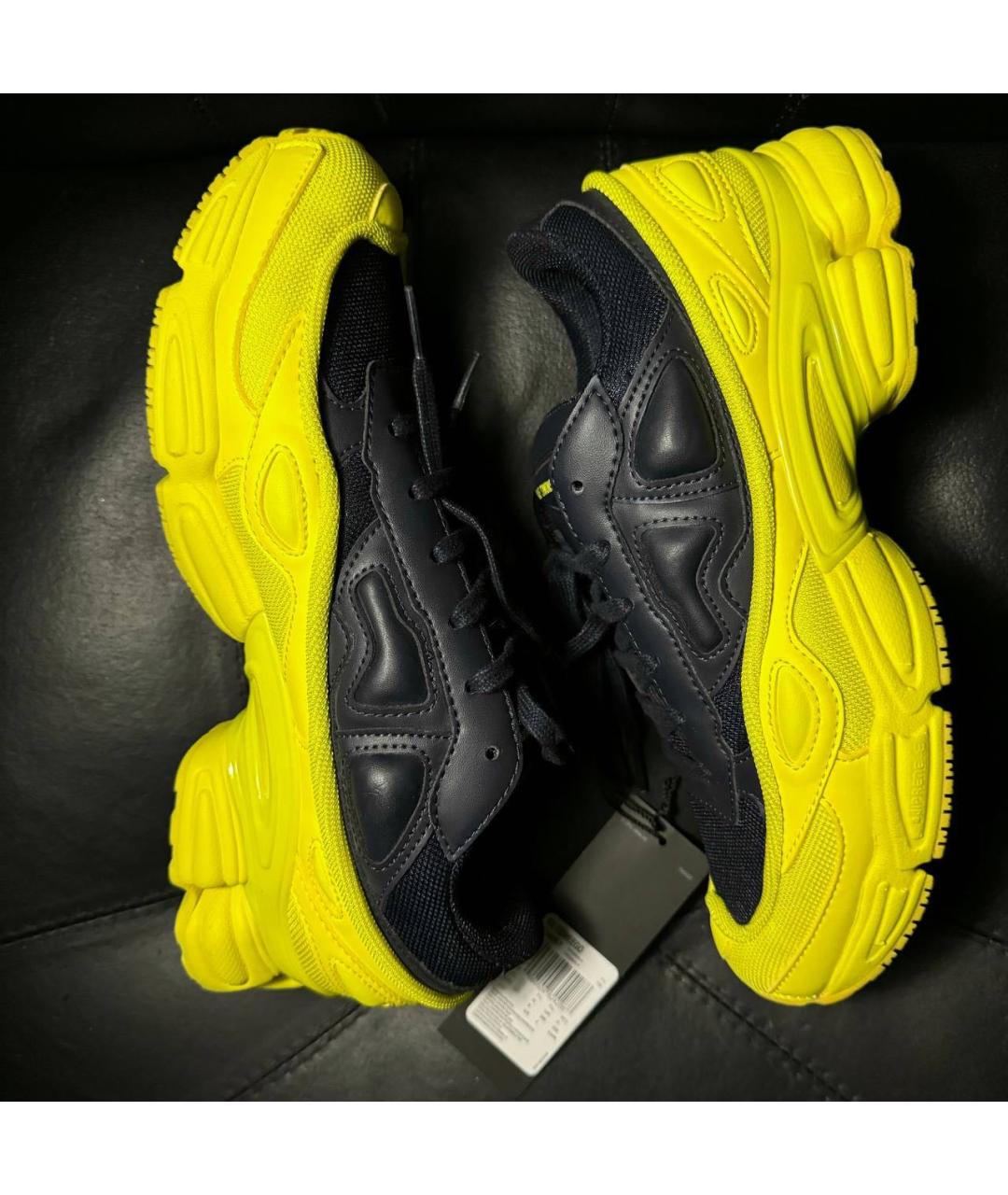 ADIDAS X RAF SIMONS Желтые текстильные низкие кроссовки / кеды, фото 5