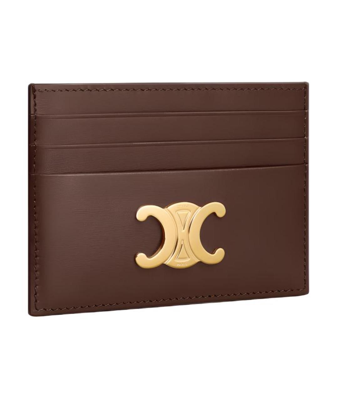 CELINE Коричневый кожаный кардхолдер, фото 2