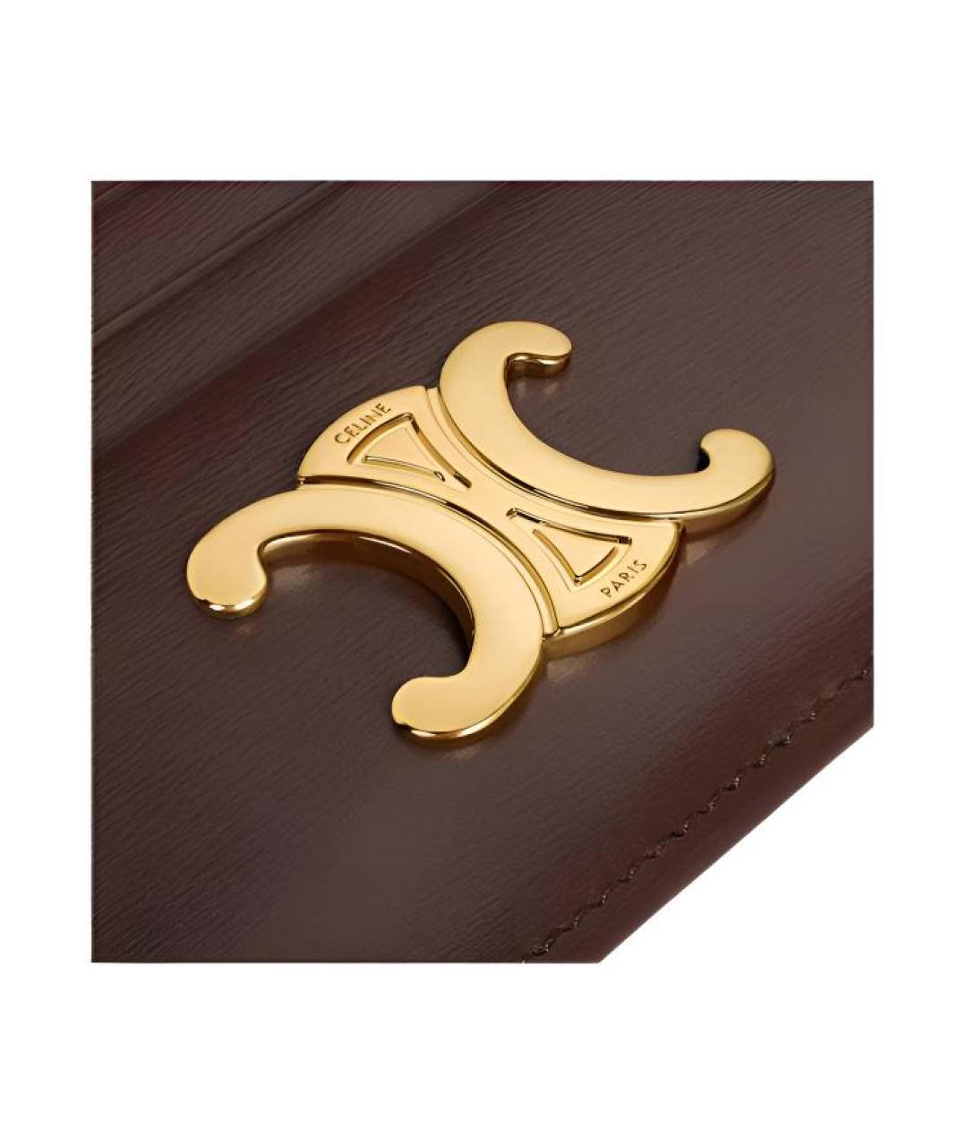 CELINE Коричневый кожаный кардхолдер, фото 4