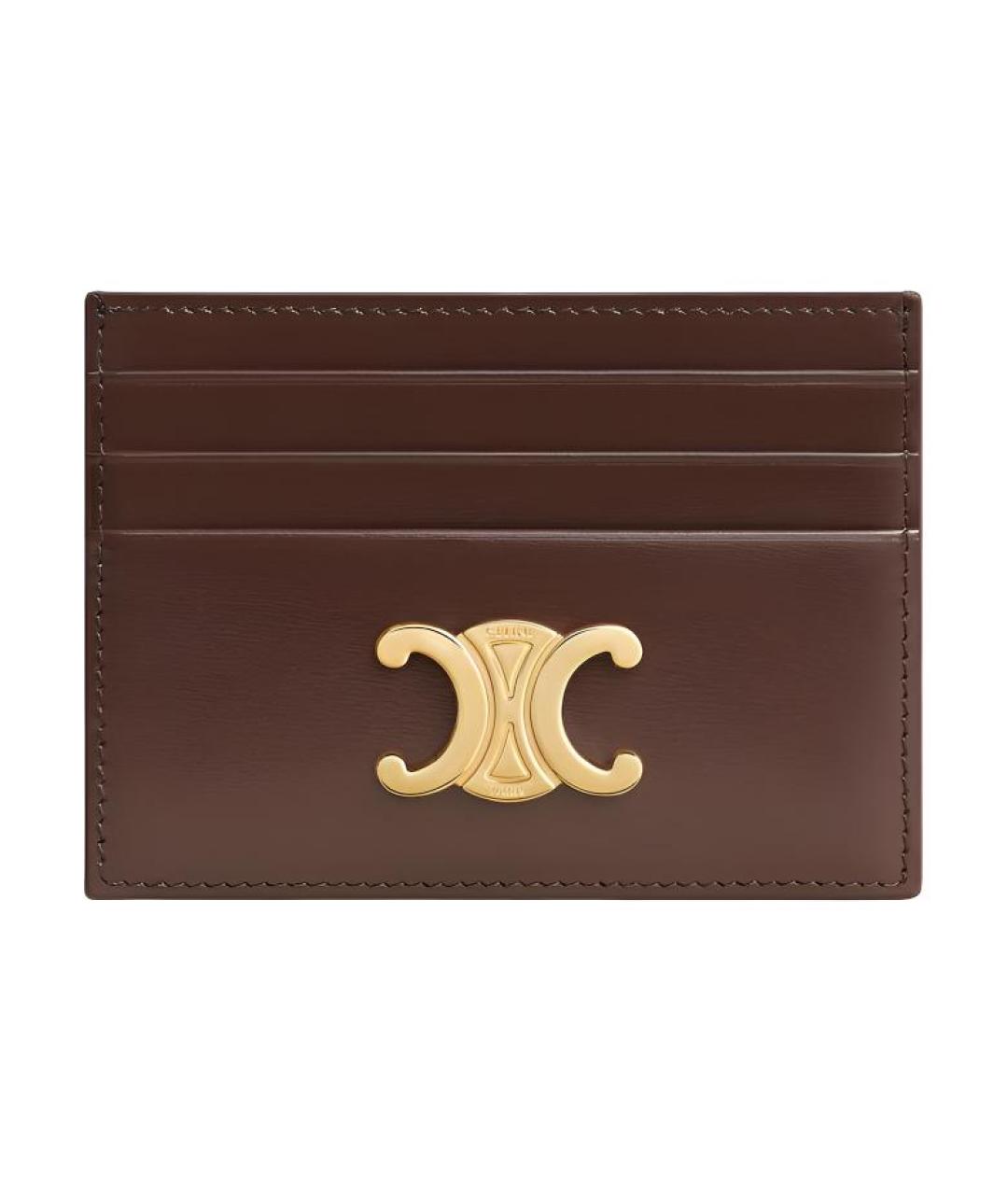 CELINE Коричневый кожаный кардхолдер, фото 1