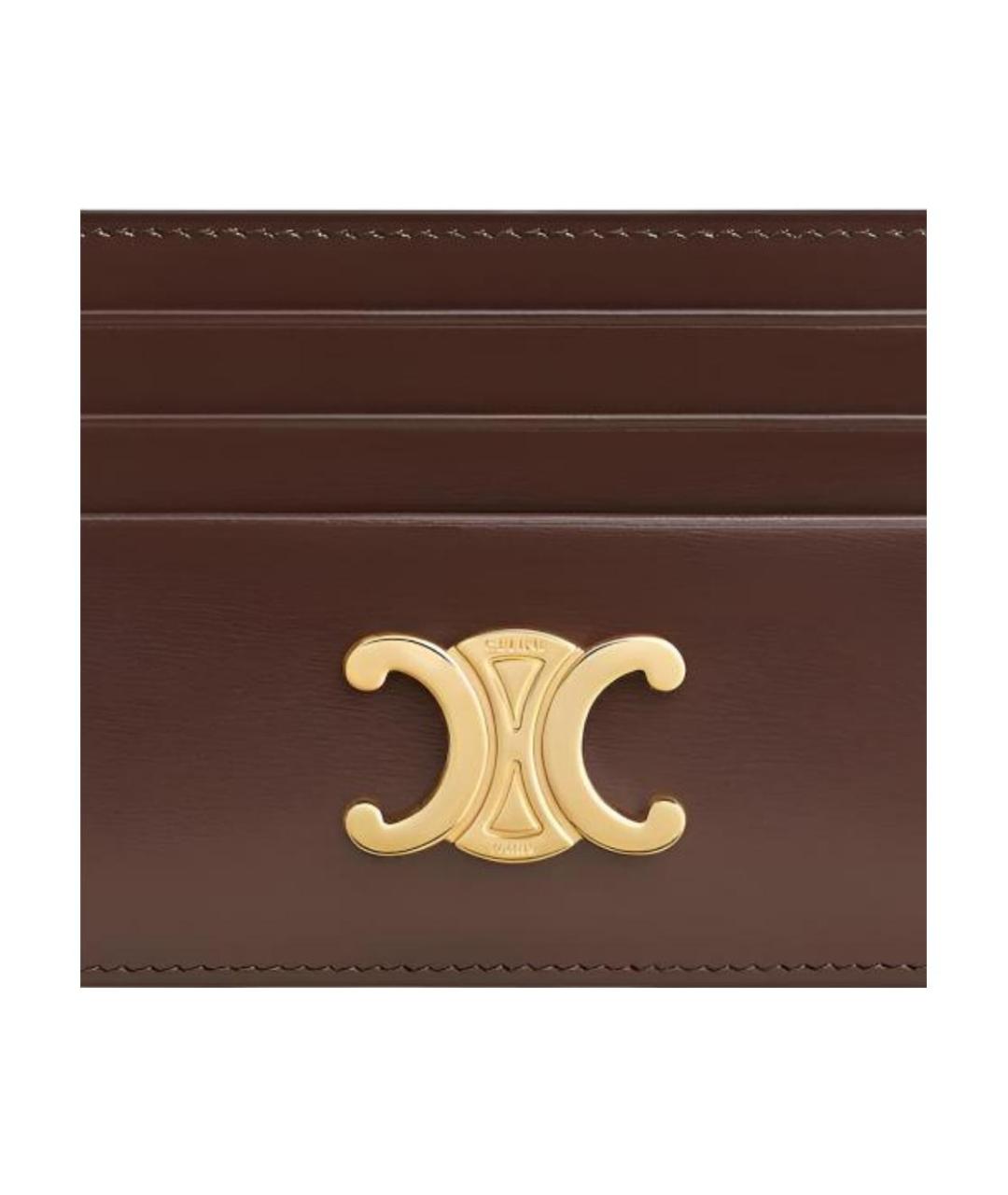 CELINE Коричневый кожаный кардхолдер, фото 5