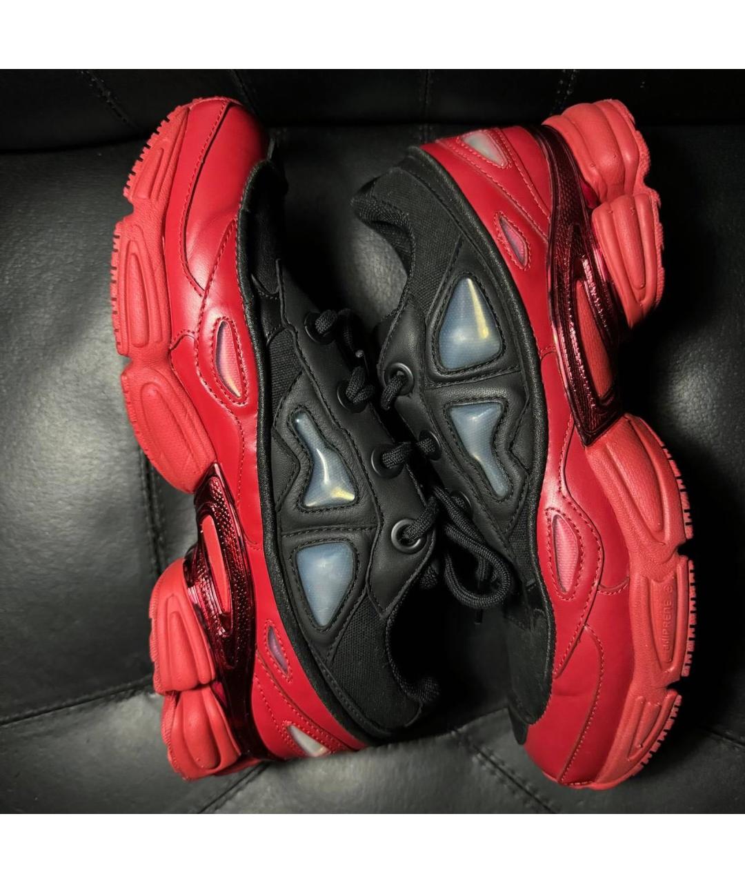 ADIDAS X RAF SIMONS Красные кожаные низкие кроссовки / кеды, фото 5