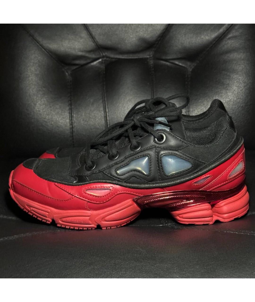 ADIDAS X RAF SIMONS Красные кожаные низкие кроссовки / кеды, фото 3