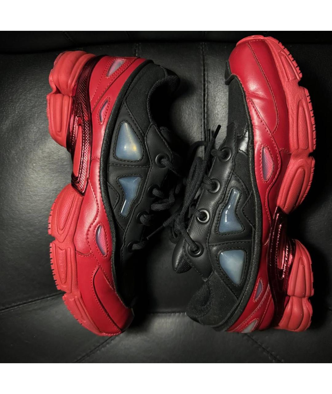 ADIDAS X RAF SIMONS Красные кожаные низкие кроссовки / кеды, фото 4