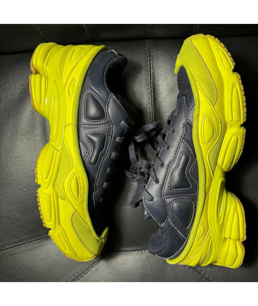 ADIDAS X RAF SIMONS Желтые текстильные низкие кроссовки / кеды, фото 3