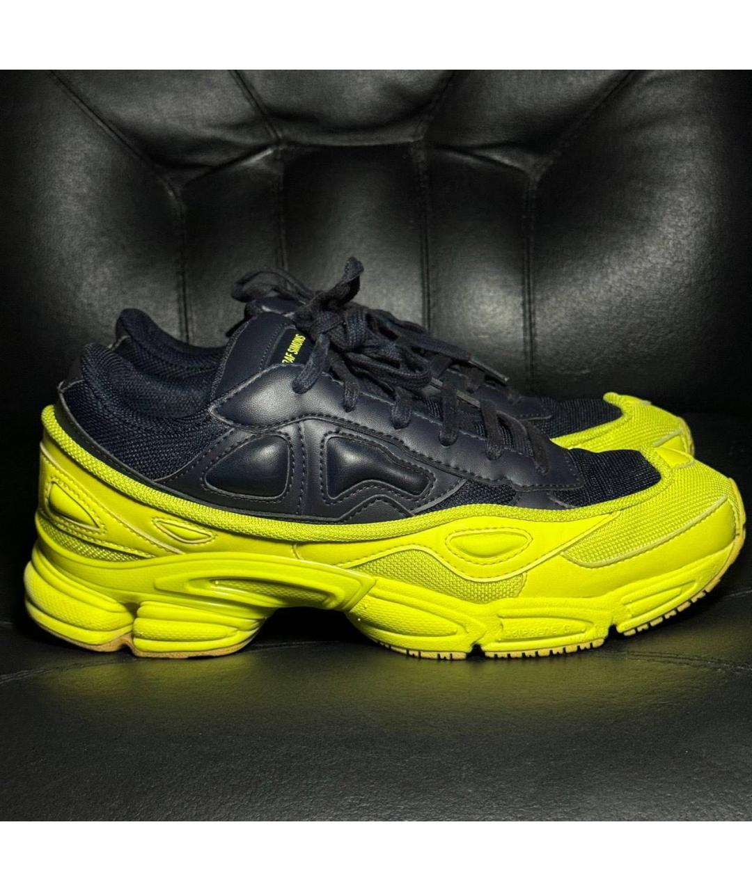 ADIDAS X RAF SIMONS Желтые текстильные низкие кроссовки / кеды, фото 9