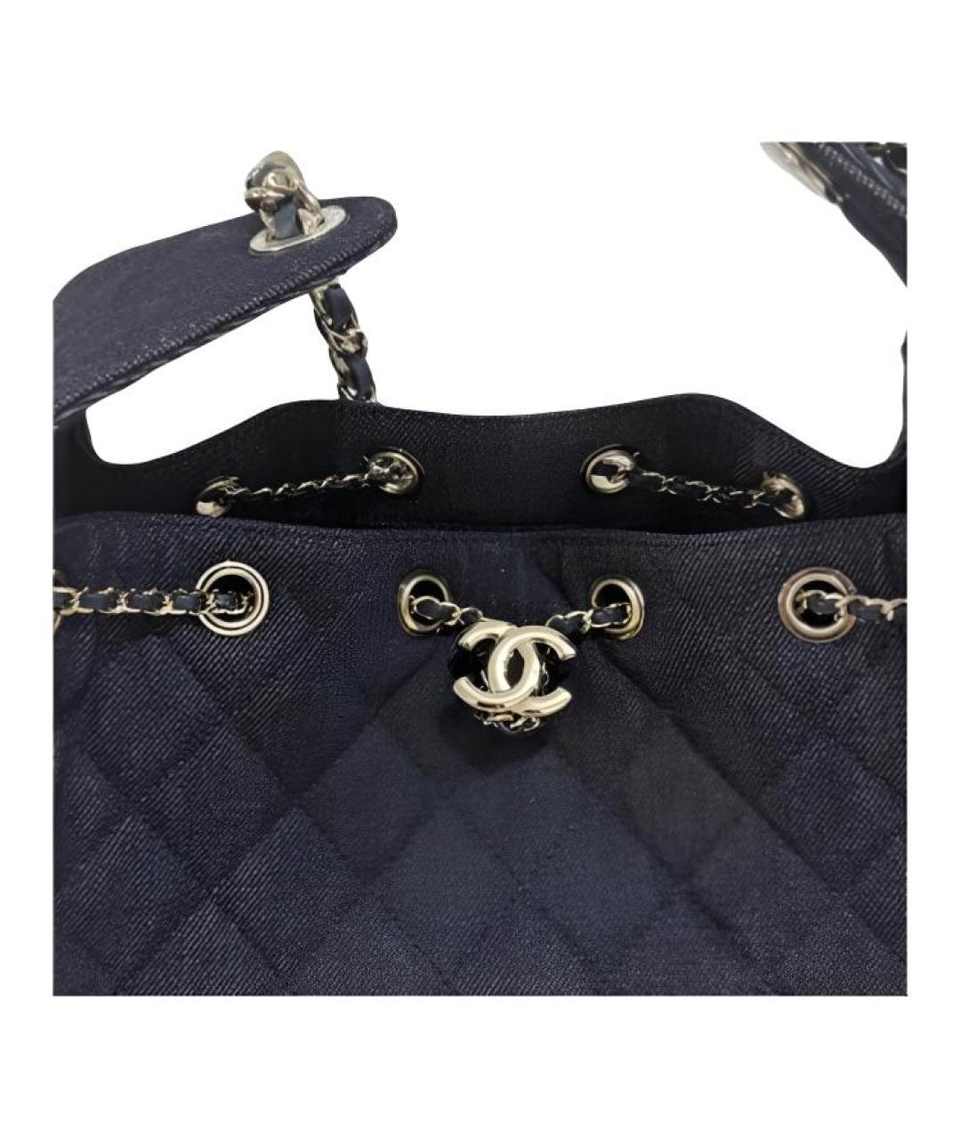 CHANEL Черная деним сумка через плечо, фото 3