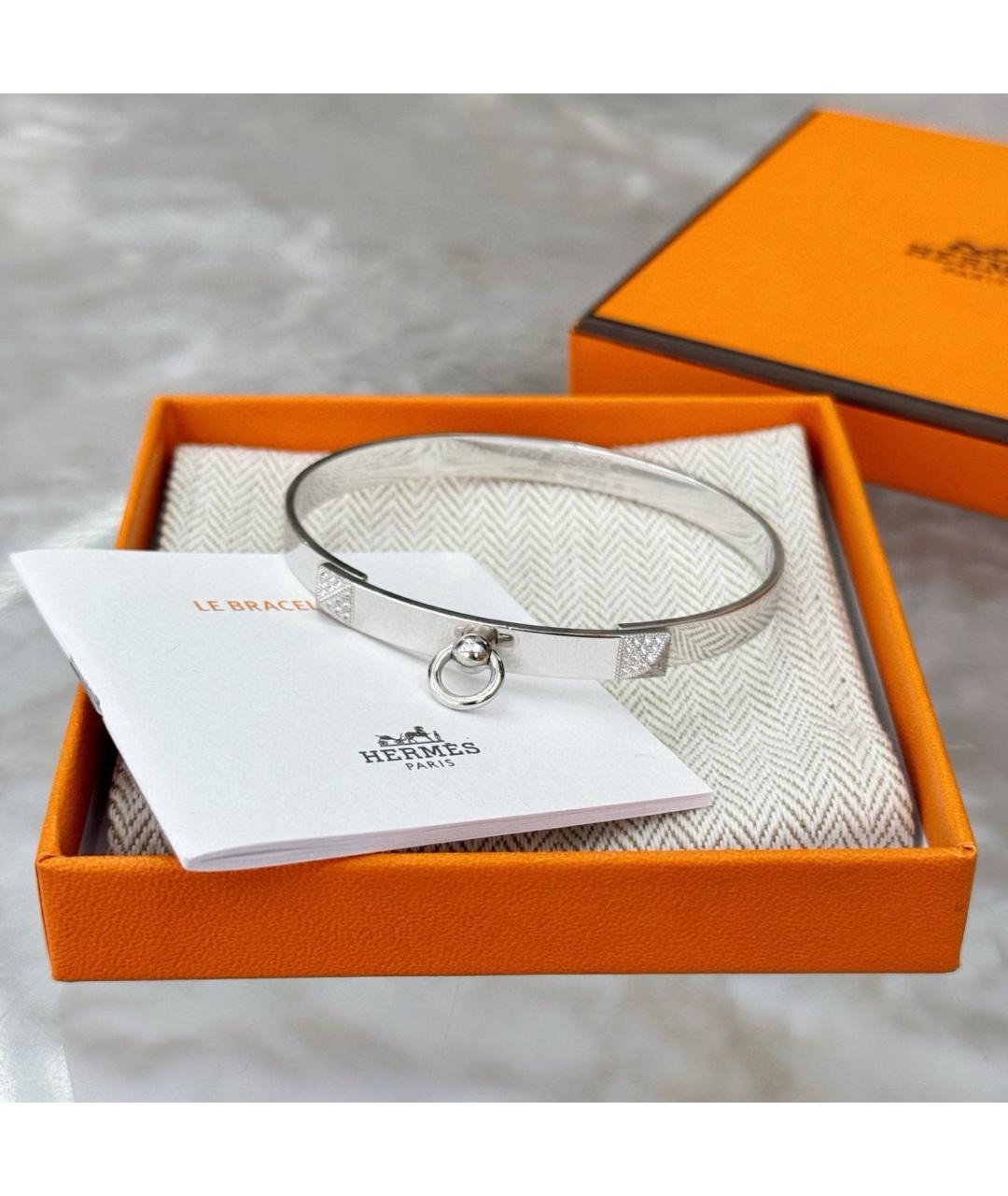 HERMES Серебрянный браслет из белого золота, фото 3