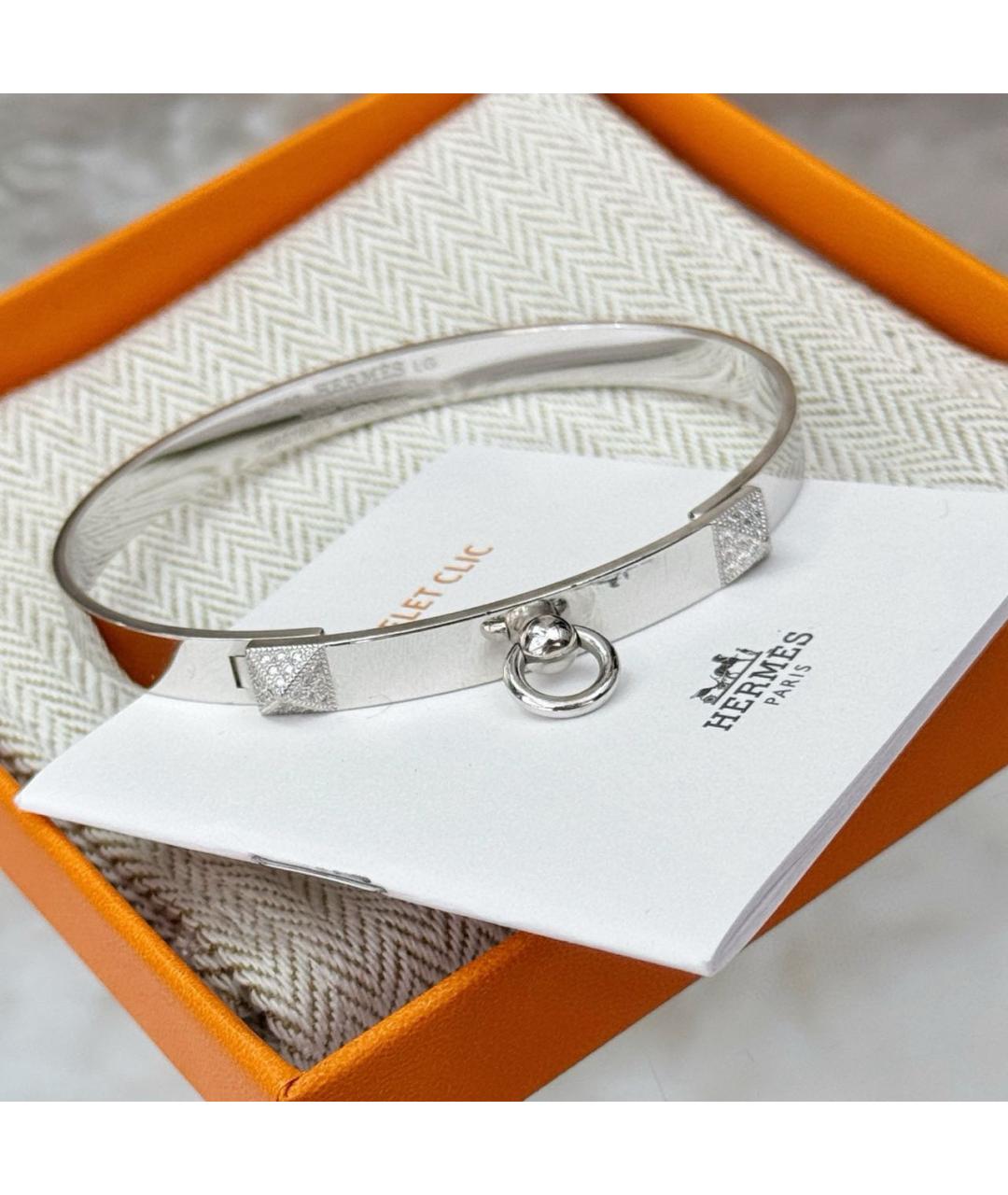 HERMES Серебрянный браслет из белого золота, фото 4